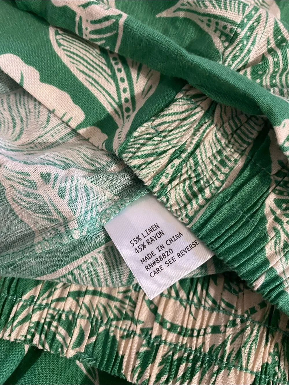 Rachel Zoe Green and White Leaf Print Kids One-Piece